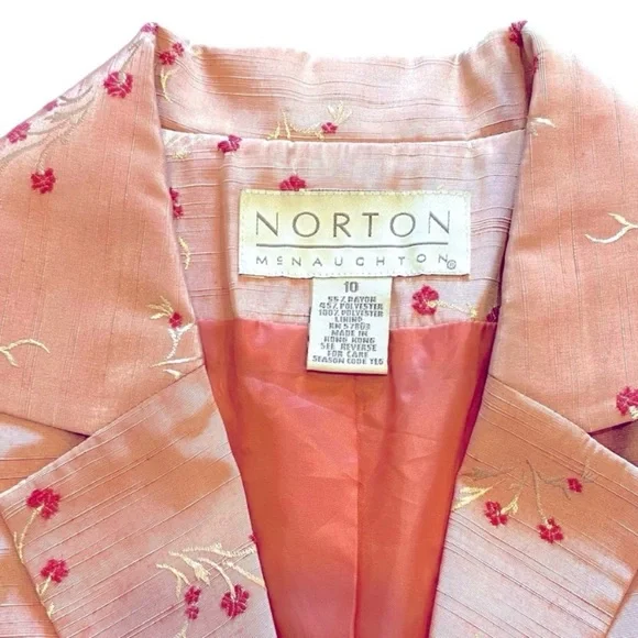 Pink Floral Lightweight Summer/Spring Blazer Jacket Boho Cottagecore Style - Picture 12 of 12